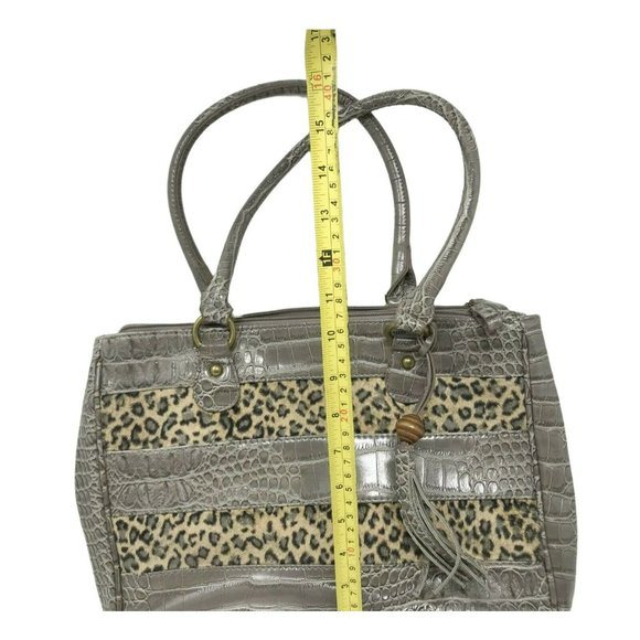 WILD Handbag Faux CROCcodile skin Leather and CHEETAH Print Purse - Picture 5 of 12